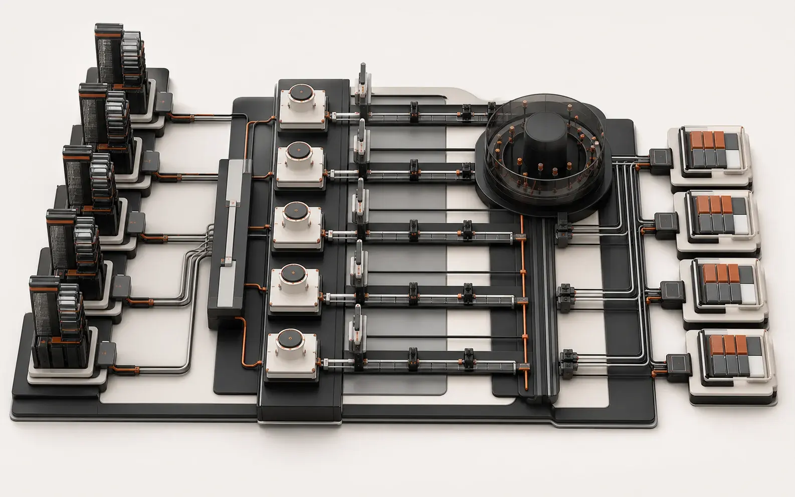 A modular topology for tenants, workflows, approvals, and reporting.